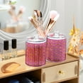 thumbnail image 3 of Yayeee 4 Pack Qtip Holder Bathroom Cotton Swab Canister with Lid Clear Dispenser Set, Pink Doughnuts, 3 of 6