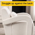 thumbnail image 5 of LoLado Cozy Teddy Fabric Upholstered Armchair, 360° Rotatable Modern Sturdy Lounge Chair with Curved Arms and Thick Cushioning for Living Room Bedroom, White, 5 of 12