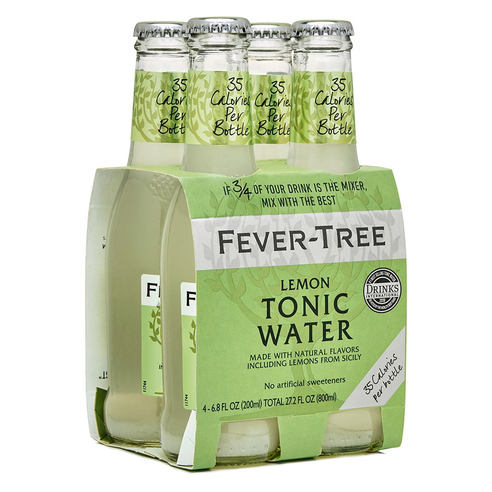 FEVERTREE Lemon Tonic Water 4 x 6.8oz Bottle, 27.2oz
