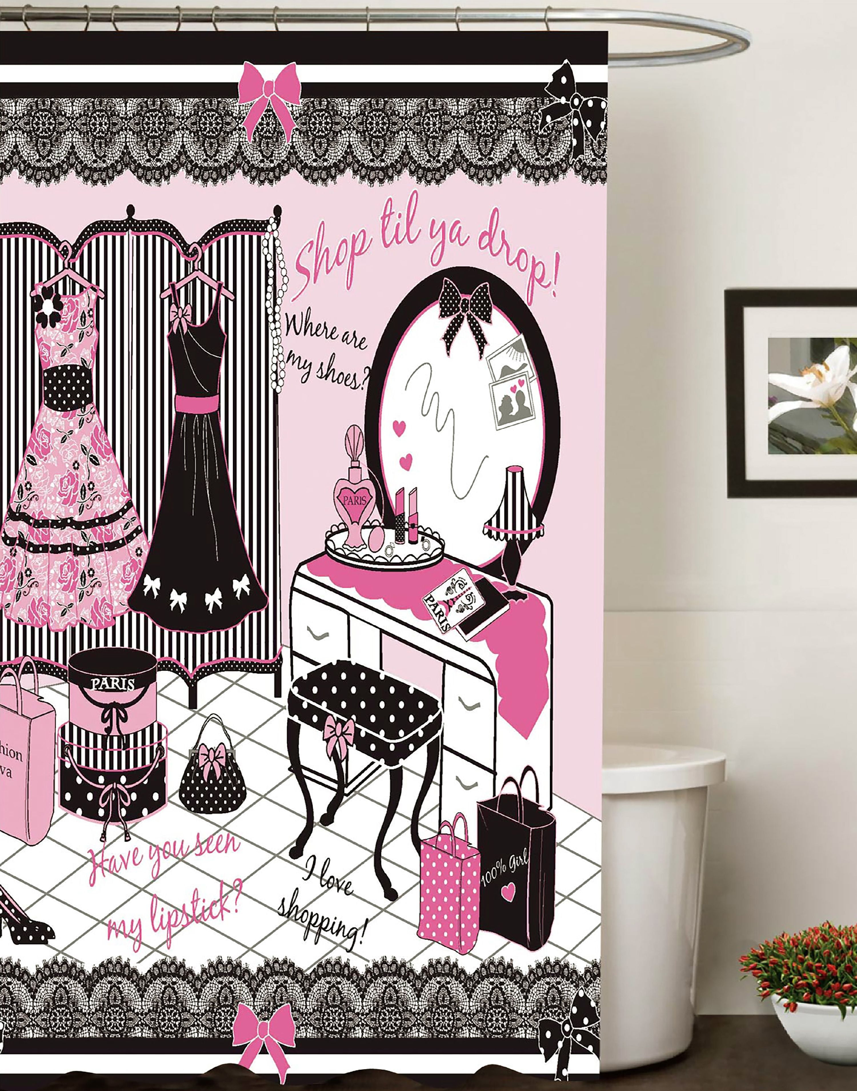 Glamor Lipstick Pink Cotton Curtain//Craft Fabric
