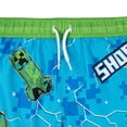 thumbnail image 2 of Minecraft Little Boys' Quick Dry Swim Trunks Blue Green Creeper, 2 of 5