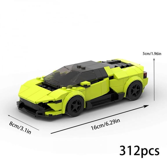 Green Collectible Building Set with Speed Champions Race Car Toy Model Replica Car Construction Toy, Gift Idea for Kids, Boys and Girls
