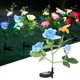 thumbnail image 5 of Luces solares al aire libre Luz LED con energía solar Rosa Flor Simulación Lámpara de abeja Luces de jardín para jardín de césped Paisaje Decoración de valla para banquete de boda, 5 of 5
