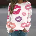 thumbnail image 1 of Birdeem Chandail à Manches Raglan et Col Rond pour Femmes, Imprimé Amour pour la Saint-Valentin, 1 of 12
