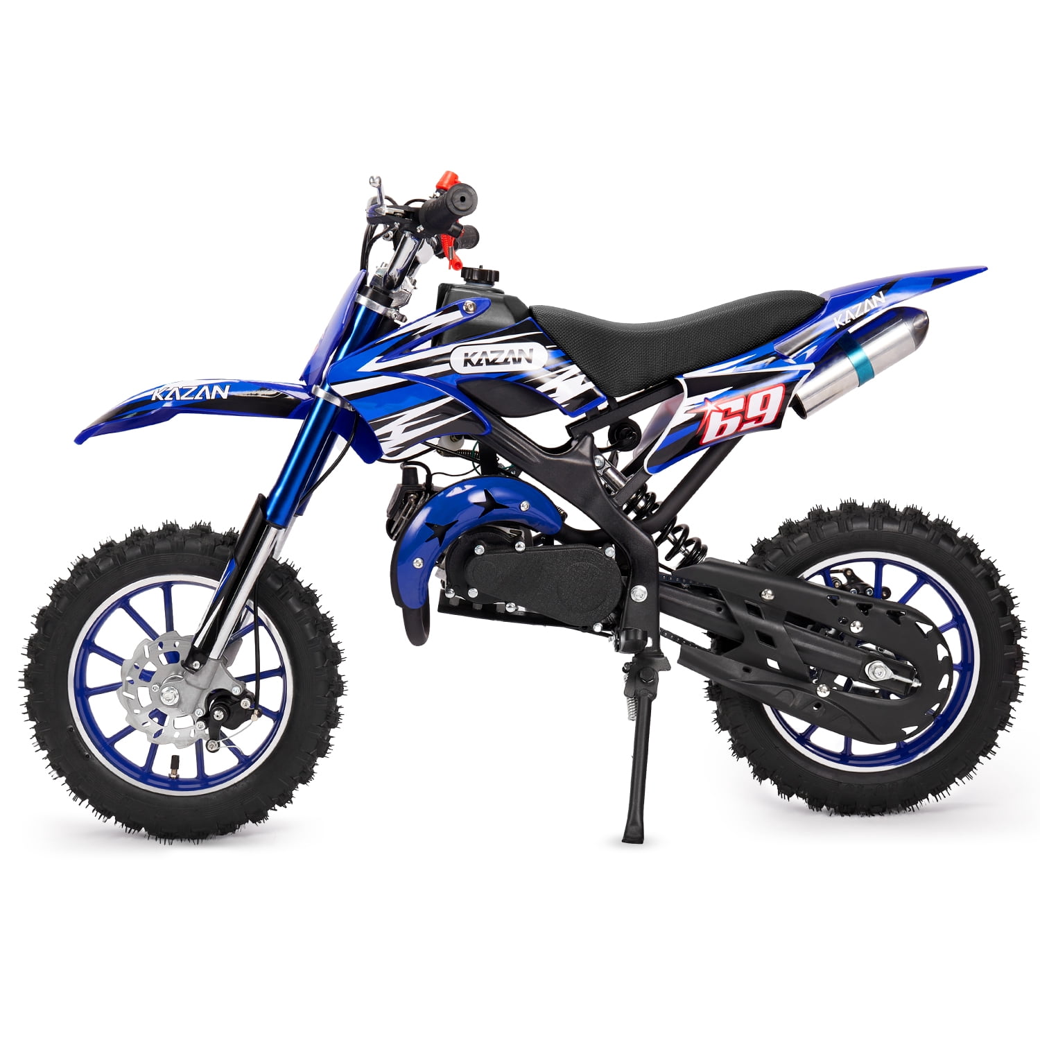 49cc Mini Dirt Bike Pit for Kids 2-Stroke off Road Gas Motorcycle for 10" Wheels(Blue)