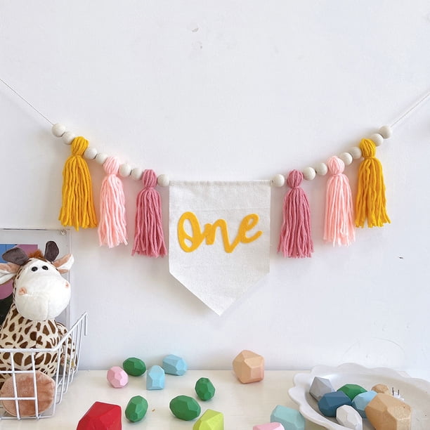 ADDHAT 2Ud Guirnalda Decorativa De Borlas Para Primer Cumpleaños Ideal Para Alta Y Eventos