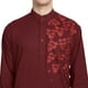 SKAVIJ Robe de Soirée en Coton Indien Kurta Casual Longue pour Hommes Grande Taille Red – image 3 sur 6