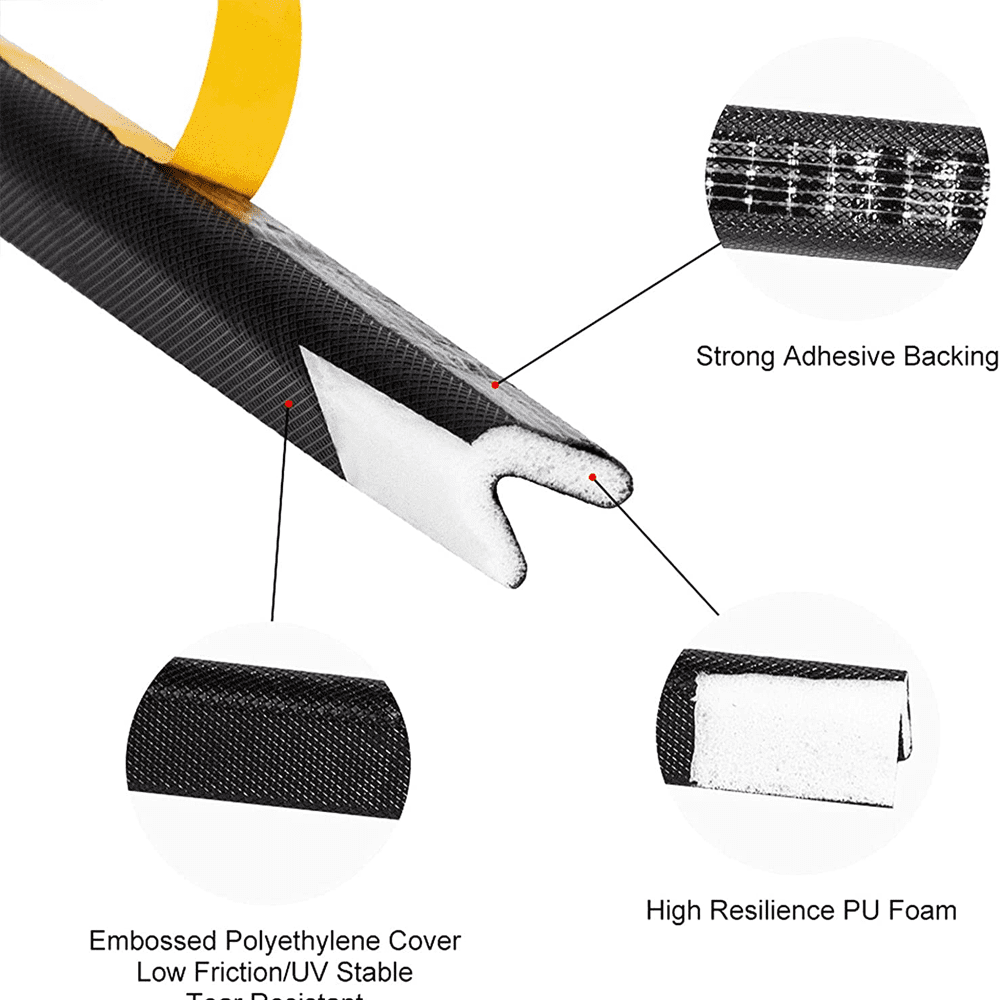 V-Shaped Weather Stripping Door Seal, Durable PVC Flange Ensures Secure Fit For Wood Security Sliding Doors, Easy Installation Weatherproofing Seal With High Resilience (19.7Feet)