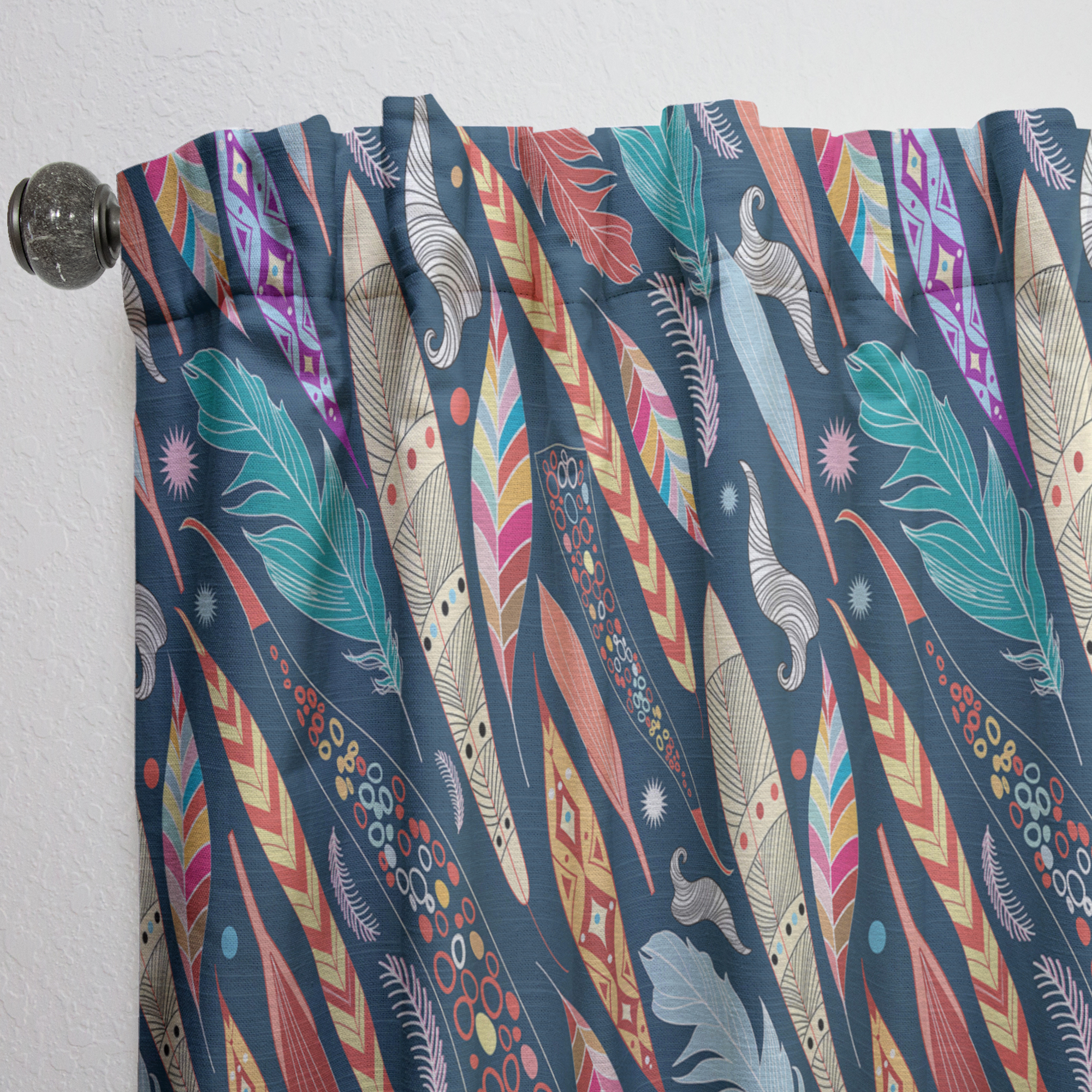 Designart 'Bird Feathers XX' Southwestern Curtain Panel