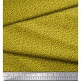 thumbnail image 2 of Soimoi Yellow Japan Crepe Satin Fabric Stencil Leaves Printed Craft Fabric by the Yard 42 Inch Wide, 2 of 3