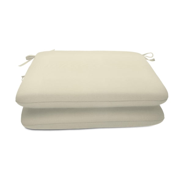 Casual Cushion Outdoor Chair Cushion, Sunbrella Fade & Water Resistant for Patio Dining Chairs, Kitchen & Porch Benches, 18"W x 18"D, 2" thick, Reversible, Canvas Canvas