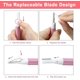 thumbnail image 5 of Recortador eléctrico de cejas para mujeres, eliminación de vello facial sin dolor para hombres, mini depiladora para bikini, removedor para cara, barbilla, melocotón, labios, cuerpo, brazos, piernas ER, 5 of 5