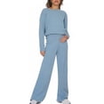 thumbnail image 2 of jtjvou Womens 2 Piece Lounge Sets Wide Leg Tracksuit Casual Sweatsuits Matching Set 2025 Fall Clothes Trendy Outfits Blue S, 2 of 7