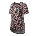 thumbnail image 2 of A2Y Women's Rayon Spandex V-Neck Jersey Knit Shirt Top Black Floral L, 2 of 5