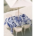 thumbnail image 3 of 60x84 Inch Outdoor Tablecloth with Umbrella Hole Zipper Rectangle Blue Spring Floral Rectangular Tablecloths Outside Waterproof Summer Farmhouse Flowers Botanical Patio Table Cover for Picnic Party, 3 of 8