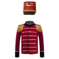thumbnail image 1 of Hansber Veste de Smoking à Manches Longues pour Garçons avec Pompon, Uniforme de Majorette, Chapeau Rouge B 4, 1 of 7
