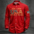 thumbnail image 2 of MuXiKeJi Clothes Men's Vintage United States 250 Years of Freedom Art Hawaiian Buttoned Shirt, 2 of 3