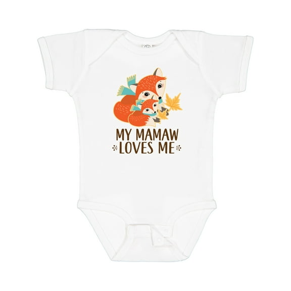 Inktastic Mamaw Loves Me Grandchild Fox Boys or Girls Baby Bodysuit