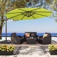 thumbnail image 1 of CorLiving 11.5ft Deluxe Tilting and Rotating Offset Patio Umbrella with Aluminum Frame and Durable Canopy, Lime Green, 1 of 11