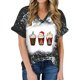 thumbnail image 1 of Camisas Navideñas Para Mujer, Blusas Con Estampado de Letras Divertidas de Verano, Camisetas Informales Con Cuello en V, Camisetas de Manga Corta Odeerbi ODB195621, 1 of 6