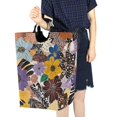 thumbnail image 4 of Yayeee Freestanding Laundry Hamper with Handle Collapsible Large Storage Basket for Clothes, Colorful Flowers, 4 of 7