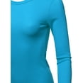 thumbnail image 4 of A2Y Women's Basic Solid Long Sleeve Crew Neck Fitted Thermal Top Shirt Jade S, 4 of 6