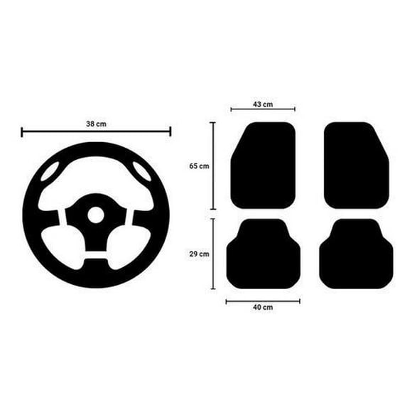 Tapete Piso Para Mitsubishi L200 1954 - 2018 (Rally) 4 pzas + Cubrevolante Rally Para Mitsubishi L200 1954 - 2018 (Fiamm)
