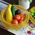 thumbnail image 5 of 2 Piece Modern Yellow Metal Wire Mesh Fruit Bowl Set, Double Wall Construction, 11.5 D x 6 Tall, and 9.5 Diameter x 4.75 Tall Inches, 5 of 7