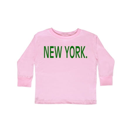 

Inktastic New York in Green Text Gift Toddler Boy or Toddler Girl Long Sleeve T-Shirt