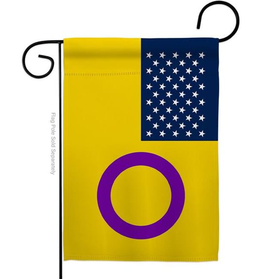 Americana Home & Garden G149651-BO US Intersex Support Pride 13 x 18.5 in. Double-Sided Decorative Horizontal Garden Flags for House Decoration Banner Yard Gift