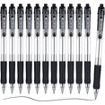thumbnail image 1 of Ballpoint Pens, Black Ink Roller Ball Pens Fine Point 0.7mm, Retractable Ballpoint Pens Bulk Smooth Writing with Soft Anti-Slip Grip for Note Taking Office School Women Men (12 Pack), 1 of 6