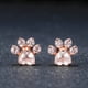 thumbnail image 2 of Anillo europeo y americano con huellas de oro rosa, bonitos pendientes de garra de gato con circonitas de cobre, 2 of 5