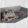 thumbnail image 6 of Girlfriend Soft Flannel Fleece Throw Blanket, 2 Young Woman Having Coffee and Chatting After Shopping Together Illustration, Cozy Plush for Indoor and Outdoor Use, 60" x 80", Multicolor, by Ambesonne, 6 of 6