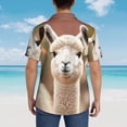 thumbnail image 4 of Balery Cute Alpaca in Daze Camisas hawaianas de manga corta para hombre, camisas playeras de corte holgado, camisas de vacaciones con botones,Small, 4 of 7