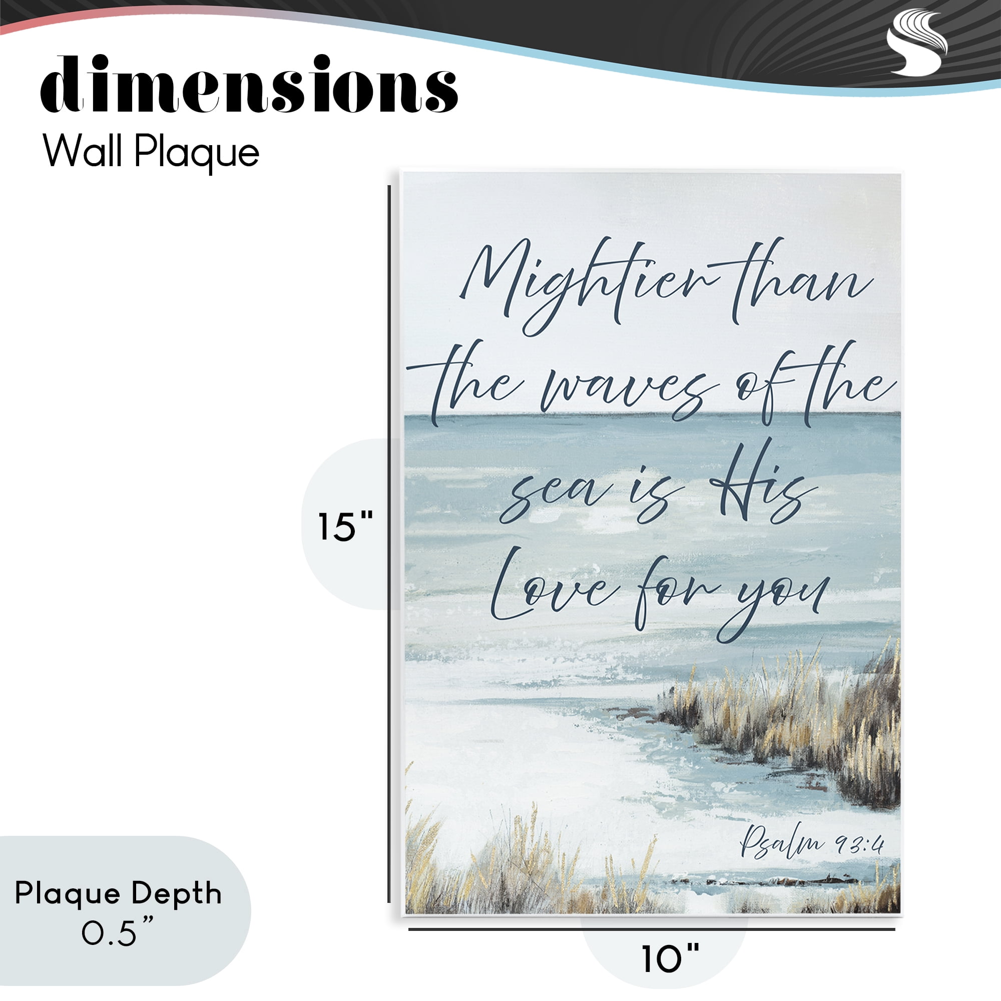 Stupell Industries Mightier Than The Waves Wall Plaque Art, design by Patricia Pinto