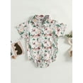 thumbnail image 2 of Caoirhny Infant Baby Boys Romper Cow Head Print Turn-Down Collar Short Sleeve Western Style Jumpsuits Summer Newborn Bodysuits, 2 of 8