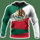 thumbnail image 3 of Sudadera con capucha con estampado 3D de la bandera de México y emblema nacional para hombre, sudadera de manga larga con estampado mexicano azteca, ropa de calle, 3 of 5