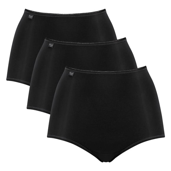 Sloggi Ladies Slip Maxi, Pack of 3 - 24/7 Microfibre, monochrome black 22