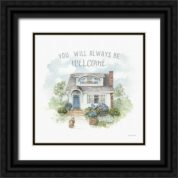 Audit, Lisa 26x26 Black Ornate Wood Framed with Double Matting Museum Art Print Titled - Bohemian Blue 07A