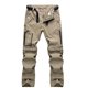 thumbnail image 1 of Pantalones largos de nailon para hombre, con cremallera, para escalada, secado rápido, informales, con botones y bolsillos laterales., 1 of 8