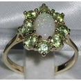 thumbnail image 2 of LBG British Made 10k Yellow Gold Natural Opal & Peridot Womens Statement Ring - 33 size options - Size 9, 2 of 5