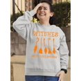 thumbnail image 3 of Witches Gotta Have Options Halloween Broom Crewneck Sweatshirt, 3XL, White, 3 of 6