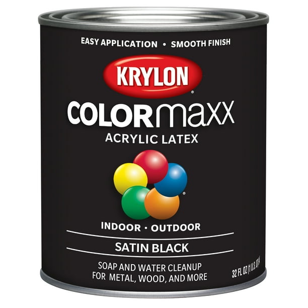 Krylon® COLORmaxx Brush On, Satin, Black, 1 Quart