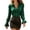 *Green, variant on ClodeEU Women's Elegant V Neck Long Sleeve Button Blouse with Flare Sleeves ,Casual Office Work Shirt Black,Women's Plus L