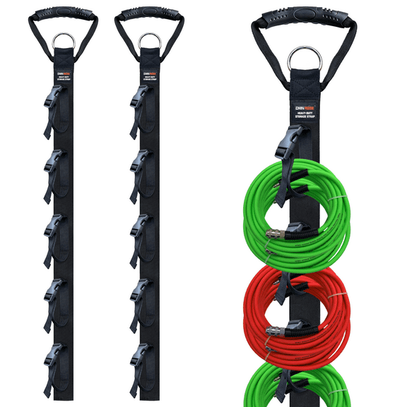 Adjustable Heavy Duty Extension Cord Organizer with 5 Detachable Straps, Flexible DIY Extension Cord Organizer Straps, Garage Garden Storage Organizer for Cable, Hose, Rope, Tool