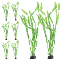 Aquarium Decor Artificial Plants for Fish Tank Made of Plastic Green Color 10 Pieces