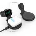 thumbnail image 4 of Cargador de teléfono celular magnético para iPhone 14/iWatch 8/AirPods Pro 2 (negro), 4 of 9