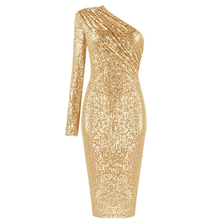 chinese dress ladies Gold Ruched Long Sleeve Metallic Dress – ARTEMIS THE BOUTIQUE