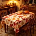 thumbnail image 5 of Gqtwoy Maple Leaf Polyester Tablecloth Waterproof, Thanksgiving Dining Table Cover, Multi-Color, Elegant Fall Decor, Ideal for Family Gatherings and Parties, 5 of 8