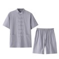 thumbnail image 1 of WILLBEST Conjunto de Lino para Hombre, 2 Piezas, Camisa, Pantalones Cortos de Manga Corta, Informal, 1 of 2